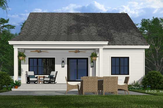 Exterior - Rear Elevation 1 for Farmhouse House Plan #51-1285 - 3 bed, 3.5 bath