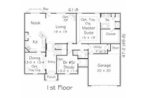 Floor Plan - Main Floor House Plan #329-380 - 4 bed, 2.5 bath