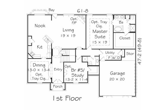 Floor Plan - Main Floor House Plan #329-380 - 4 bed, 2.5 bath