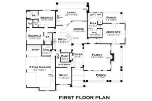 Cozy craftsman style floor plan by Texas architect David Wiggins - 2200 sft