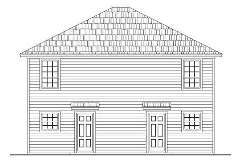 Home Plan - Exterior - Rear Elevation for Traditional House Plan #21-296 - 2 bed, 1.5 bath