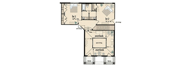 House Plan Design - European Floor Plan - Upper Floor Plan #36-242