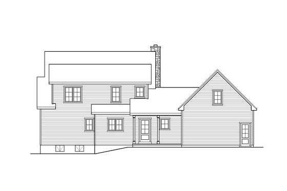 Exterior - Rear Elevation for Country House Plan #22-645 - 3 bed, 2.5 bath