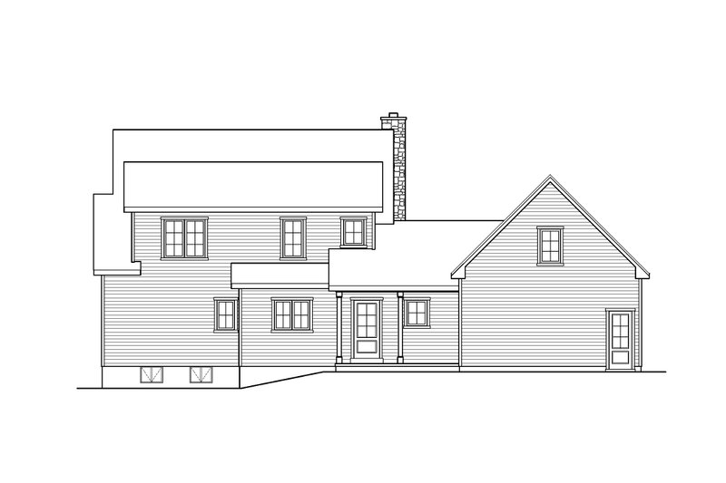 Home Plan - Exterior - Rear Elevation for Country House Plan #22-645 - 3 bed, 2.5 bath