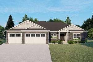 Ranch Exterior - Front Elevation Plan #1064-172