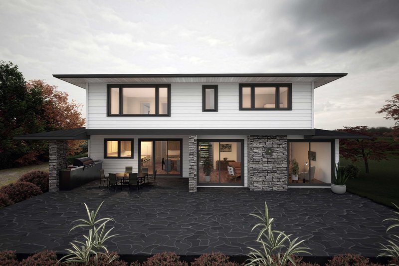Home Plan - Exterior - Rear Elevation for European House Plan #1101-13 - 3 bed, 3.5 bath