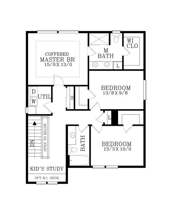 Craftsman Floor Plan - Upper Floor Plan #53-561