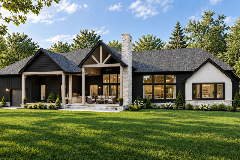 House Plan Design - Exterior - Rear Elevation for Country House Plan #1089-37 - 3 bed, 2.5 bath