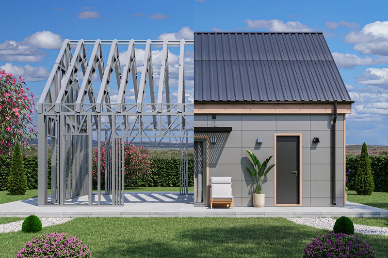 Architectural House Design - Exterior - Front Elevation 3 for Modern House Plan #1106-2 - 1 bed, 1 bath