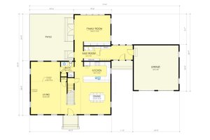 Floor Plan - Main Floor for Colonial House Plan #903-3 - 3 bed, 3 bath