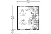 European Style House Plan - 3 Beds 1.5 Baths 1248 Sq/Ft Plan #25-4008 