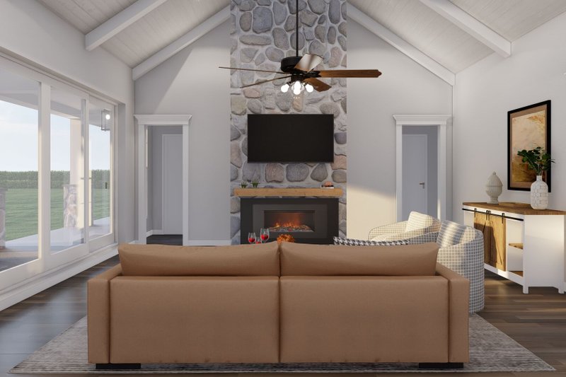 House Blueprint - Interior - Family Room 2 for Farmhouse House Plan #923-404 - 3 bed, 3.5 bath
