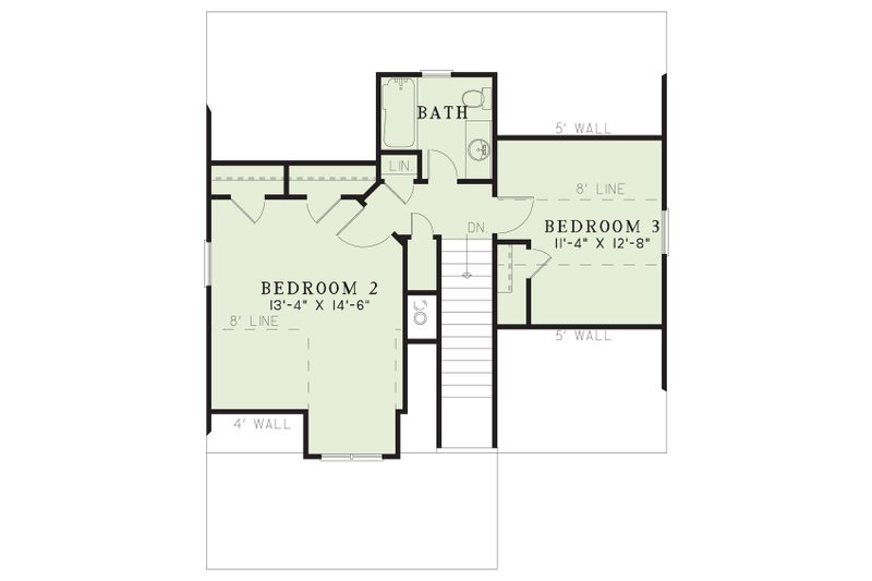 Dream House Plan - Floor Plan - Upper Floor for Country House Plan #17-3286 - 3 bed, 2 bath