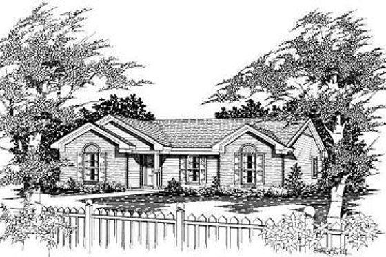 Exterior - Front Elevation for Traditional House Plan #329-154 - 3 bed, 2 bath