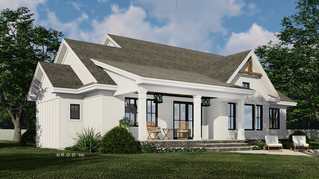 Exterior - Rear Elevation 1 for Farmhouse House Plan #51-1569 - 3 bed, 3 bath