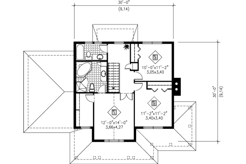 House Plan Design - Floor Plan - Upper Floor for Country House Plan #25-2012 - 3 bed, 2.5 bath