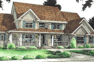 Country Exterior - Front Elevation Plan #20-200