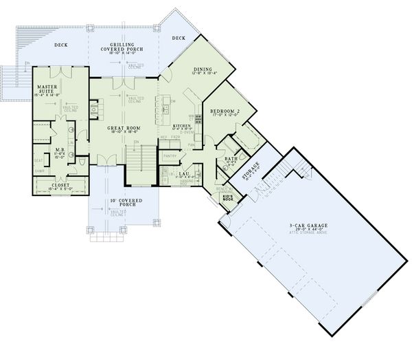 Home Plan - Craftsman Floor Plan - Main Floor Plan #17-2486