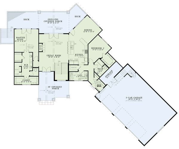 Dream House Plan - Craftsman Floor Plan - Main Floor Plan #17-2486