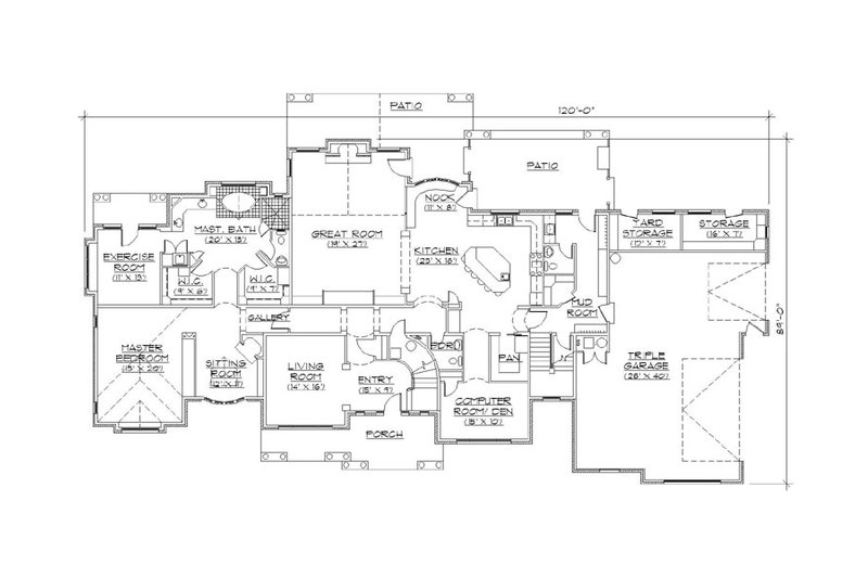 Architectural House Design - Floor Plan - Main Floor for European House Plan #5-453 - 7 bed, 4.5 bath