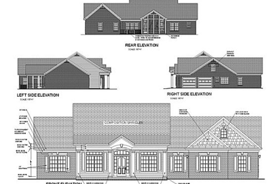 Exterior - Rear Elevation for Southern House Plan #56-170 - 3 bed, 3 bath