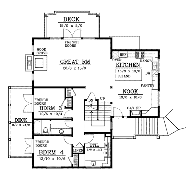 Cottage Floor Plan - Main Floor Plan #105-202