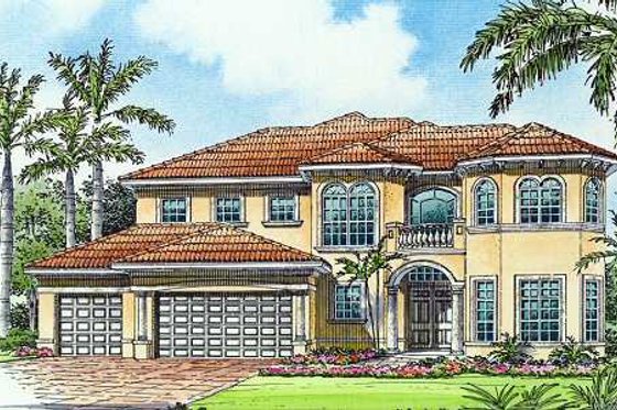 Exterior - Front Elevation for Mediterranean House Plan #420-168 - 5 bed, 5 bath