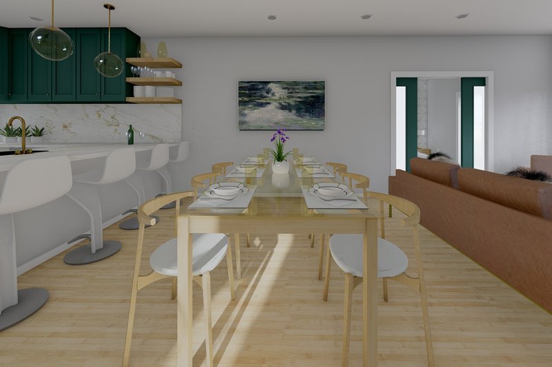 House Blueprint - Interior - Dining Room 1 for Farmhouse House Plan #126-176 - 1 bed, 1.5 bath