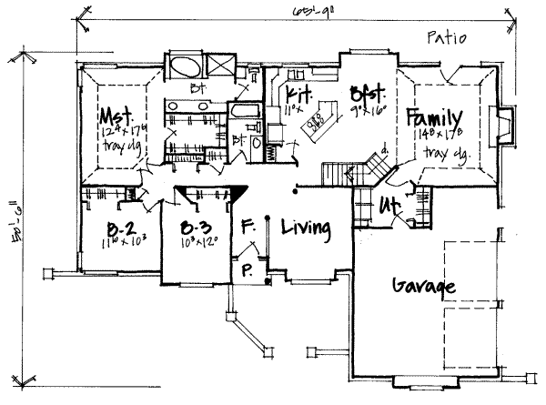 Traditional Floor Plan - Main Floor Plan #308-202