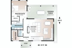 Floor Plan - Main Floor for Contemporary House Plan #23-2739 - 3 bed, 2.5 bath