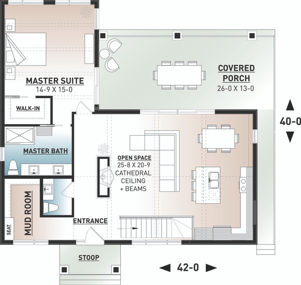 House Blueprint - Contemporary Floor Plan - Main Floor Plan #23-2739