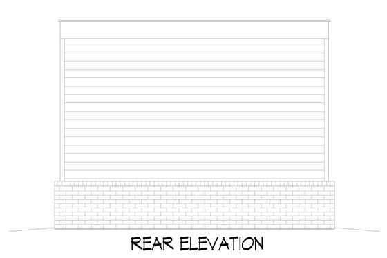 Exterior - Rear Elevation for Colonial House Plan #932-1161, 0 bath