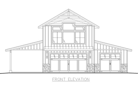 Exterior - Front Elevation 3 for Craftsman House Plan #117-982 - 1 bed, 1 bath