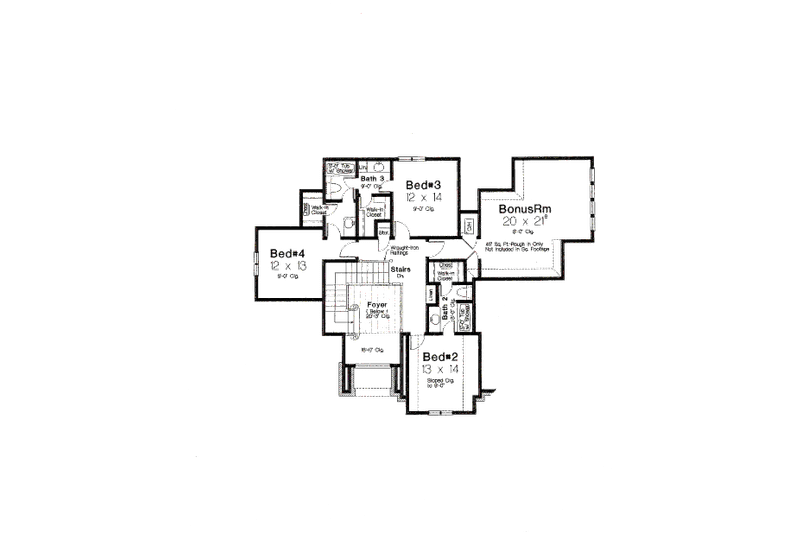 Dream House Plan - Floor Plan - Upper Floor for European House Plan #310-643 - 4 bed, 4.5 bath
