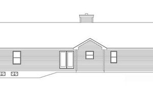 Exterior - Rear Elevation for Ranch House Plan #22-538 - 3 bed, 2 bath
