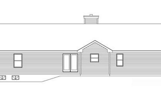 Exterior - Rear Elevation for Ranch House Plan #22-538 - 3 bed, 2 bath