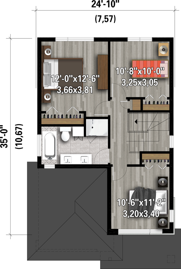 Home Plan - Contemporary Floor Plan - Upper Floor Plan #25-4897