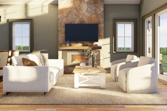 Interior - Family Room for Craftsman House Plan #17-3432 - 1 bed, 1.5 bath