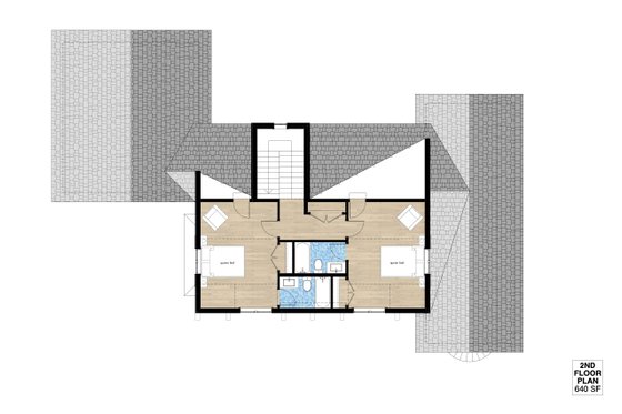 Floor Plan - Upper Floor 1 for Traditional House Plan #933-4 - 3 bed, 3.5 bath