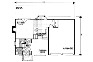 Floor Plan - Main Floor for European House Plan #56-129 - 3 bed, 2.5 bath