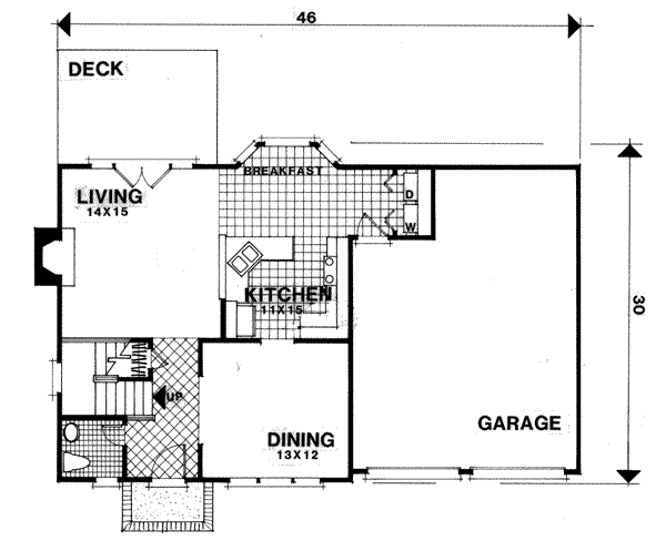 House Plan Design - European Floor Plan - Main Floor Plan #56-129