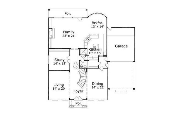 Floor Plan - Main Floor for European House Plan #411-468 - 5 bed, 4.5 bath