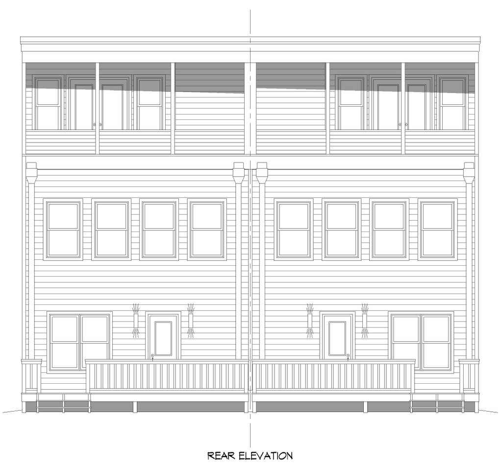 Exterior - Rear Elevation for Contemporary House Plan #932-1428 - 8 bed, 8 bath
