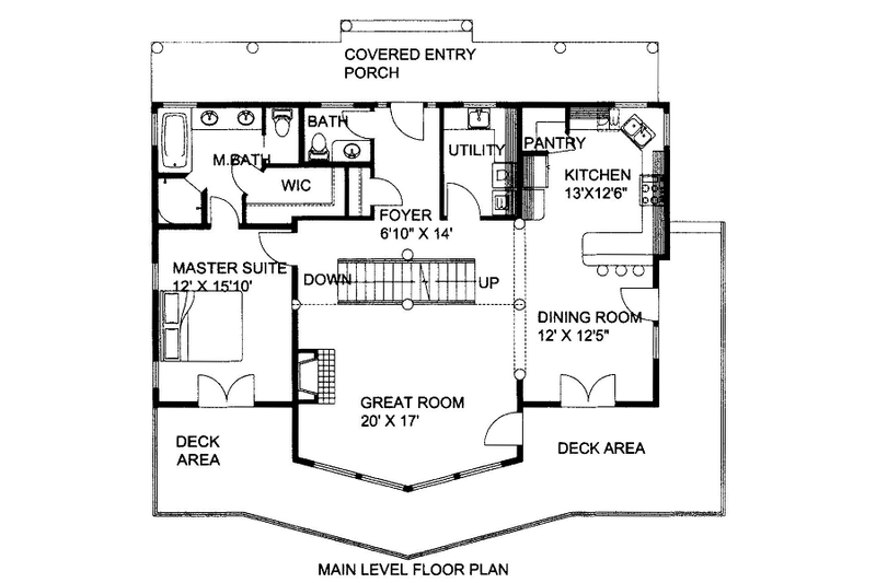 Home Plan - Floor Plan - Main Floor for Log House Plan #117-675 - 3 bed, 2.5 bath