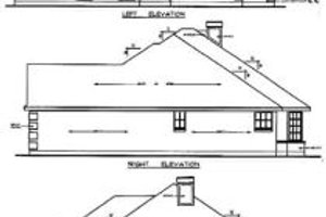 Exterior - Rear Elevation for Traditional House Plan #42-152 - 3 bed, 2 bath