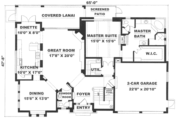 Mediterranean Floor Plan - Main Floor Plan #27-293
