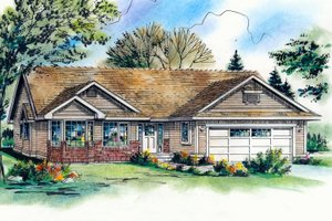 Ranch Exterior - Front Elevation Plan #18-1020