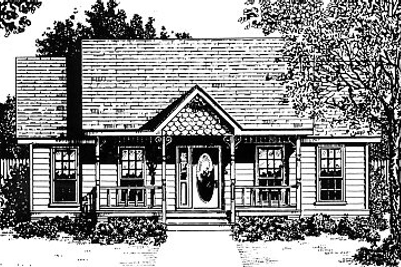 Country Style House Plan - 2 Beds 2 Baths 1036 Sq/Ft Plan #14-153