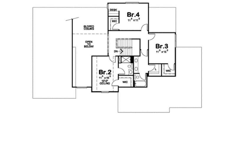 Dream House Plan - Floor Plan - Upper Floor for Traditional House Plan #20-1788 - 4 bed, 4 bath