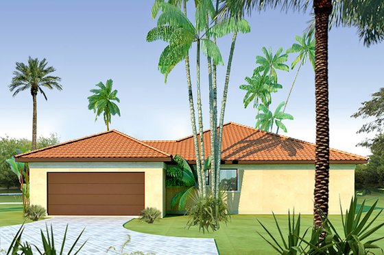 Exterior - Other Elevation for Mediterranean House Plan #80-113 - 3 bed, 2 bath
